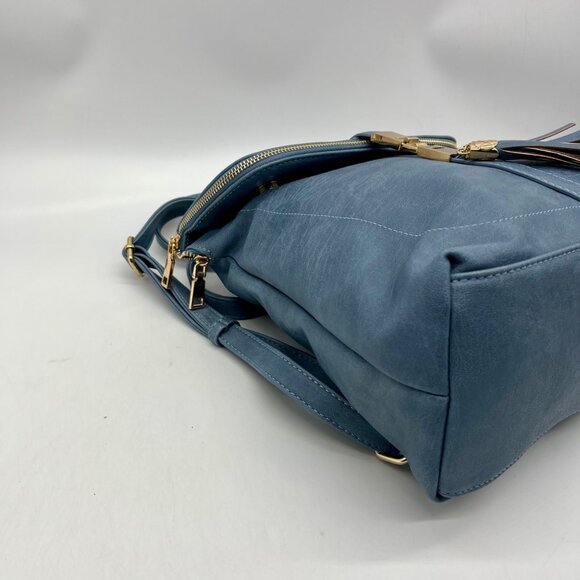 Miztique Blue Vegan Leather Diana Flip Over Backpack main image 5